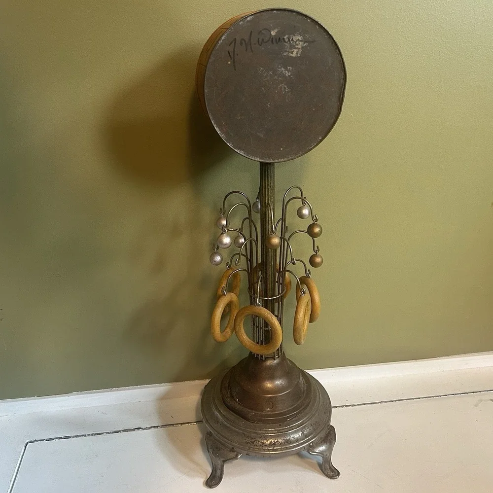 Liquid Veneer Folk Art Clock‎ Works Signed Original OFAK